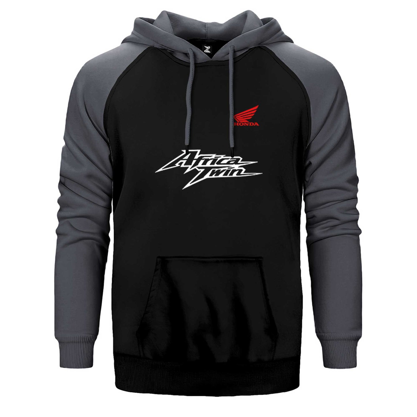 Honda Logo Africa Twin Text Çift Renk Reglan Kol Sweatshirt / Hoodie