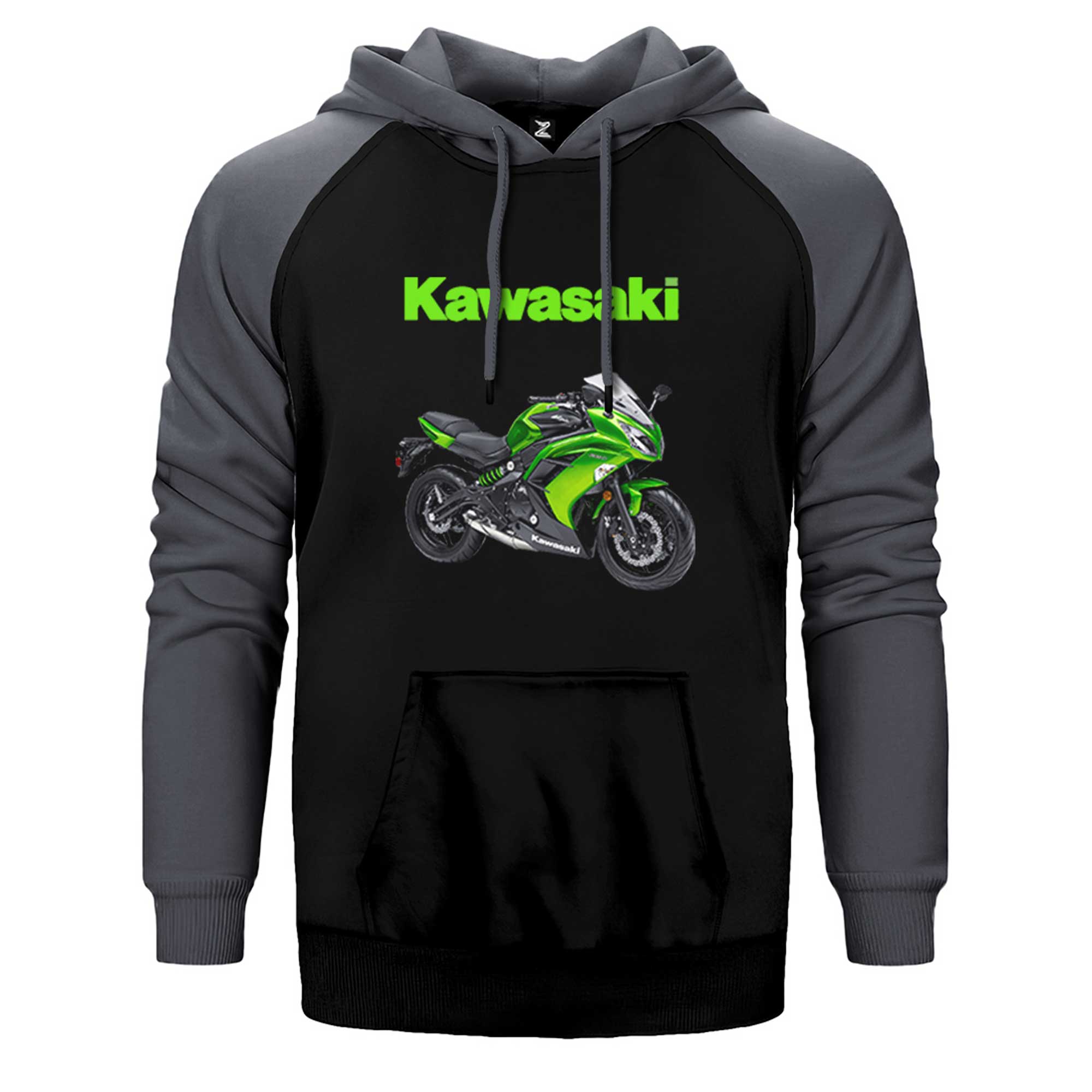 Kawasaki Ninja Çift Renk Reglan Kol Sweatshirt / Hoodie | Zepplin