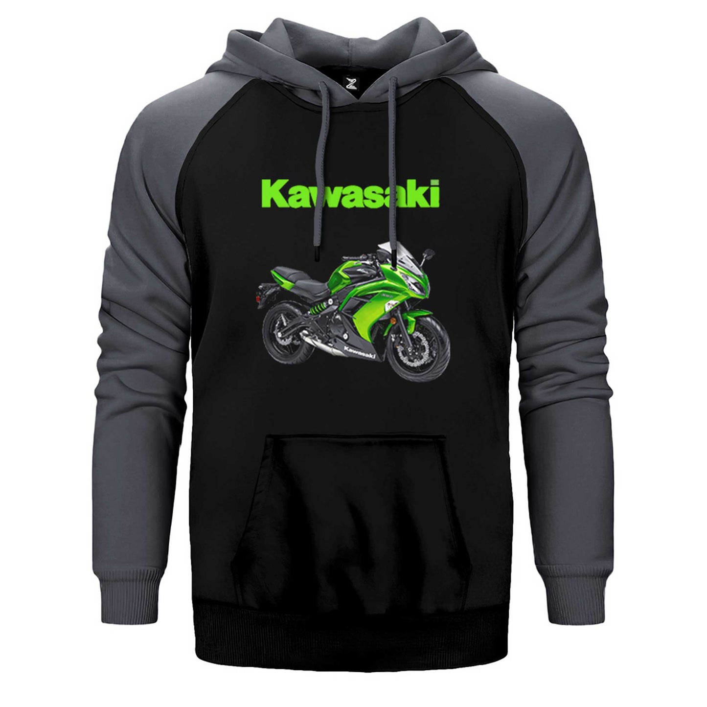Kawasaki Ninja 650R Çift Renk Reglan Kol Sweatshirt / Hoodie
