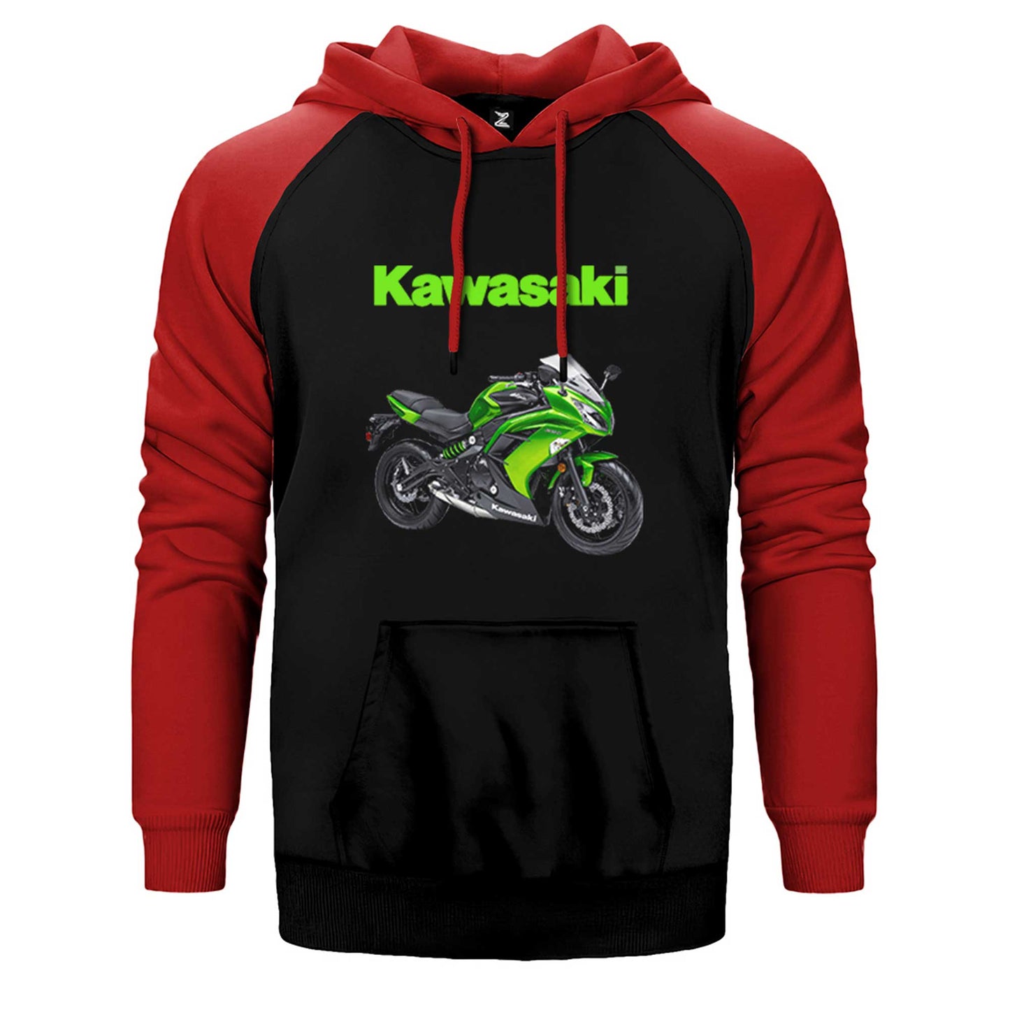 Kawasaki Ninja 650R Çift Renk Reglan Kol Sweatshirt / Hoodie