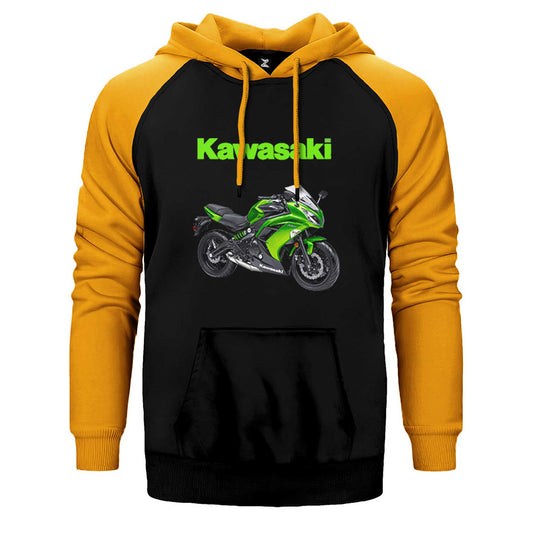 Kawasaki Ninja 650R Çift Renk Reglan Kol Sweatshirt / Hoodie