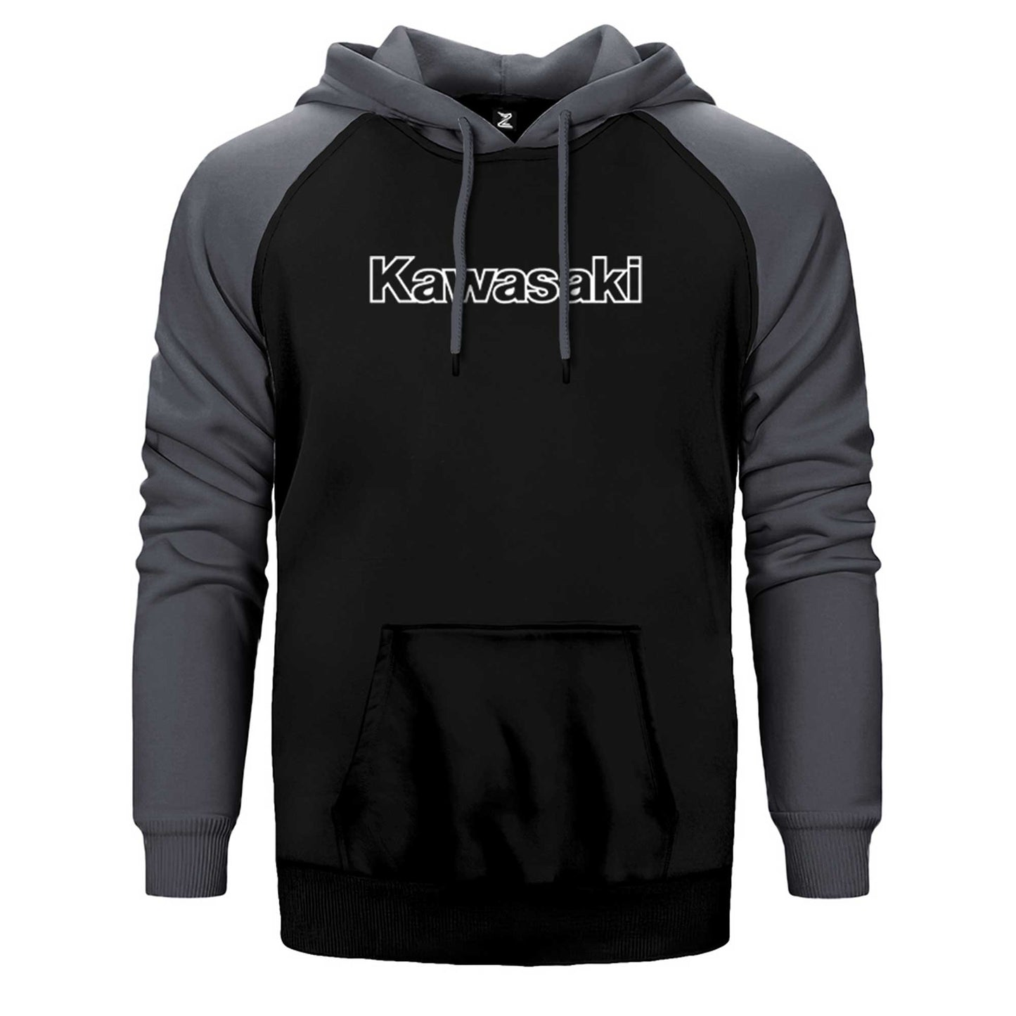 Kawasaki Text Çift Renk Reglan Kol Sweatshirt / Hoodie