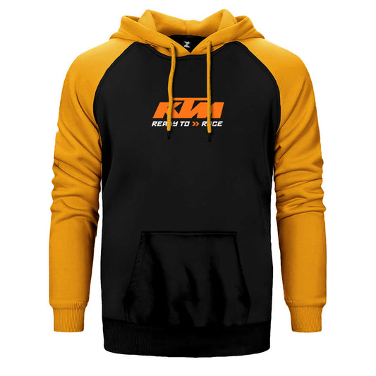 KTM Ready To Race Text Çift Renk Reglan Kol Sweatshirt / Hoodie