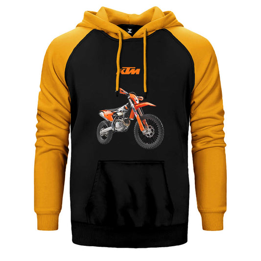 KTM 500 EXC Enduro Motorcycle Çift Renk Reglan Kol Sweatshirt / Hoodie