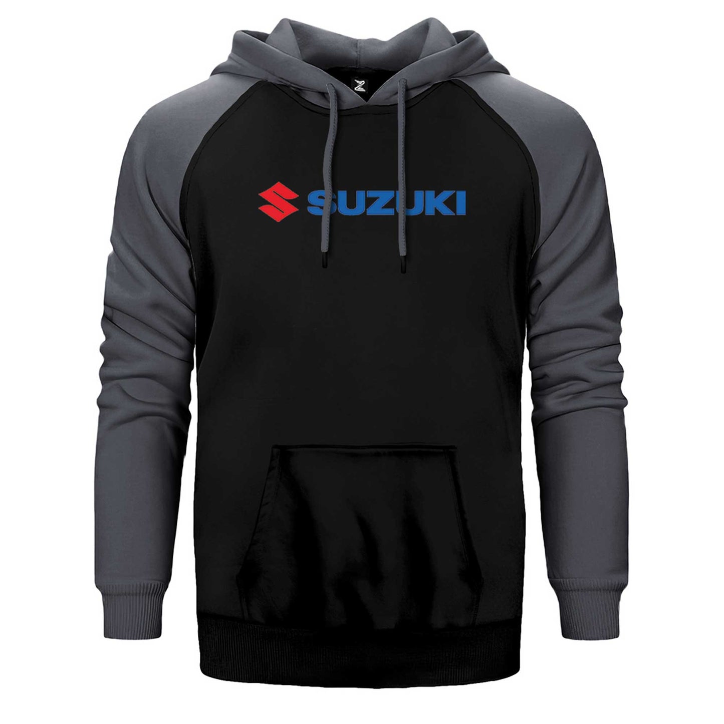Suzuki Motorcycle Logo Çift Renk Reglan Kol Sweatshirt / Hoodie
