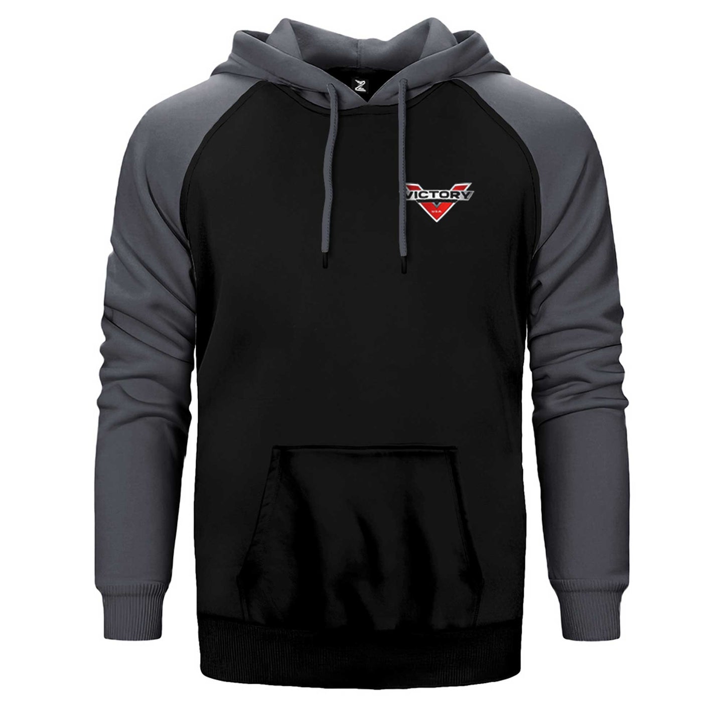 Victory Motorcycles Logo Çift Renk Reglan Kol Sweatshirt / Hoodie