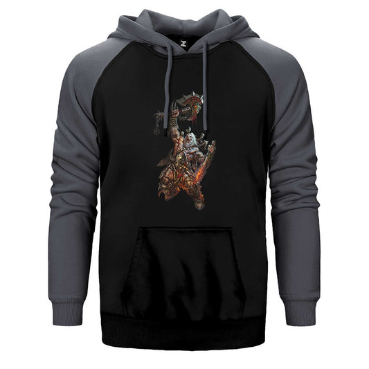 Diablo III Hellfire World of Warcraft Çift Renk Reglan Kol Sweatshirt / Hoodie