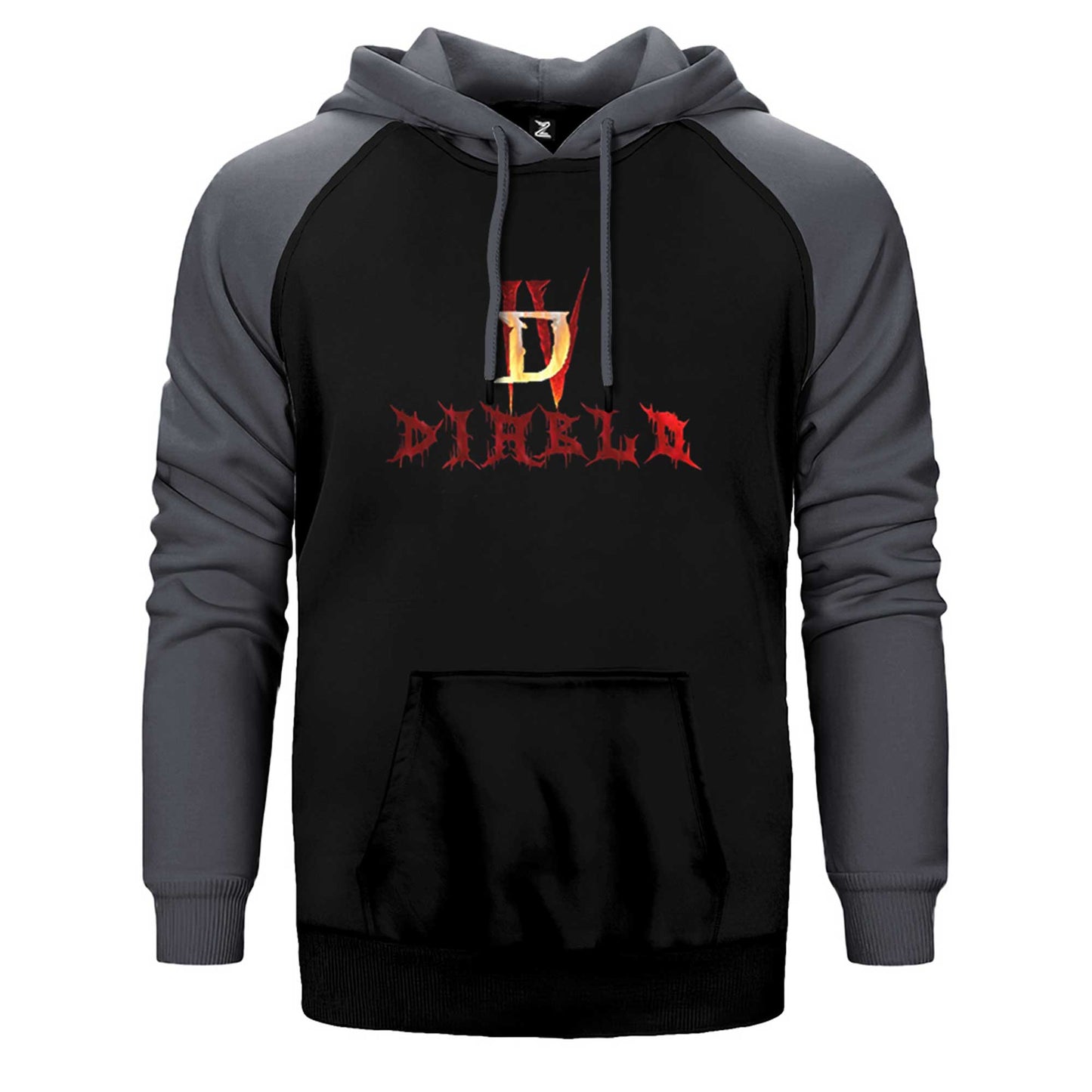 Diablo IV Logo ve Text Çift Renk Reglan Kol Sweatshirt / Hoodie