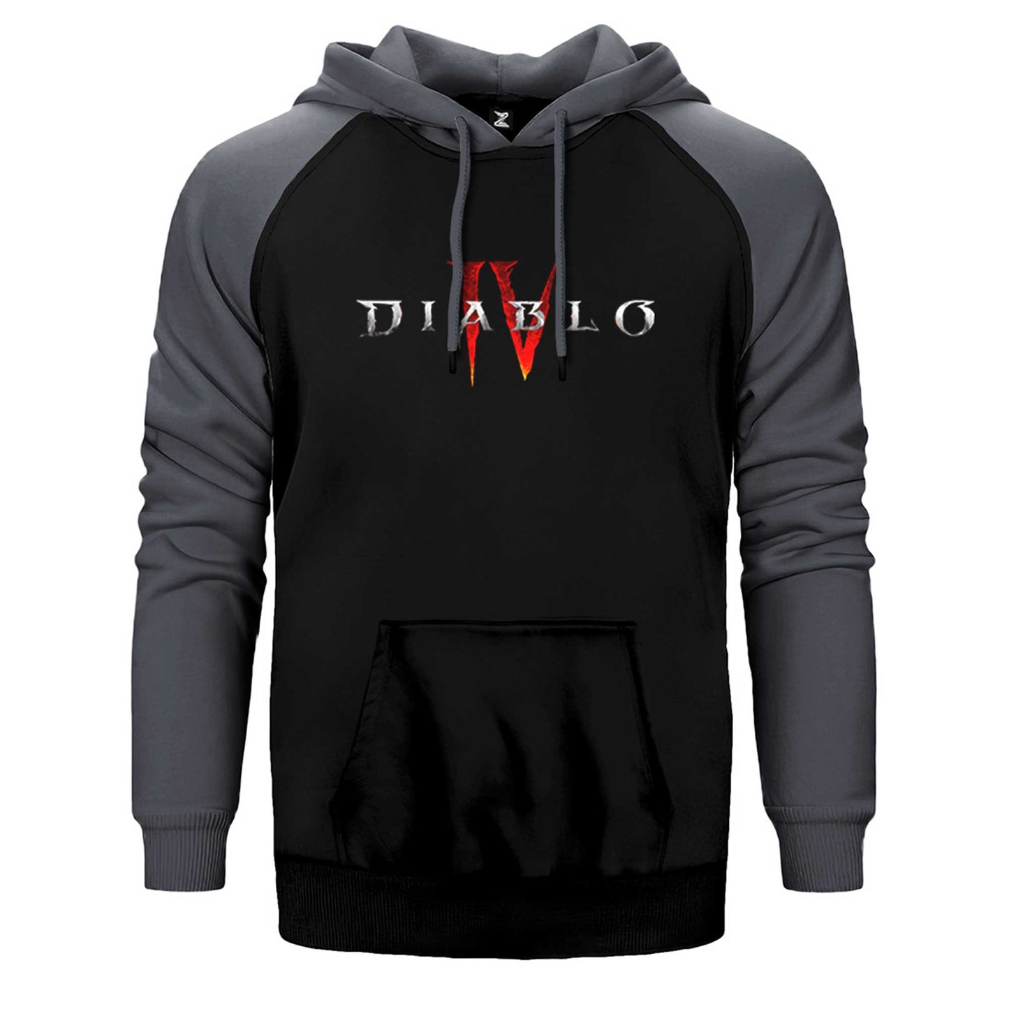 Diablo IV Logo Çift Renk Reglan Kol Sweatshirt / Hoodie