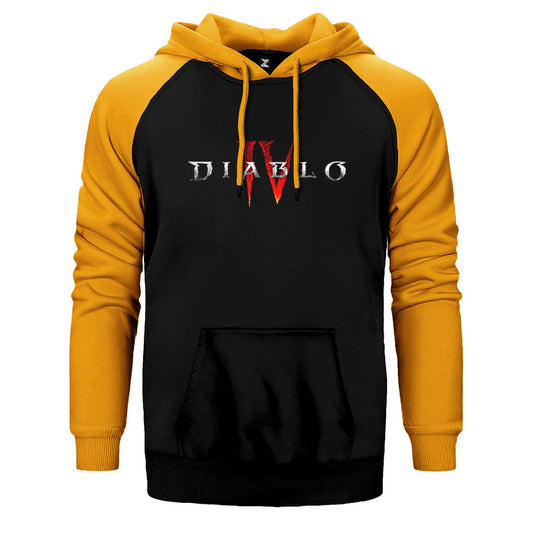Diablo IV Logo Çift Renk Reglan Kol Sweatshirt / Hoodie
