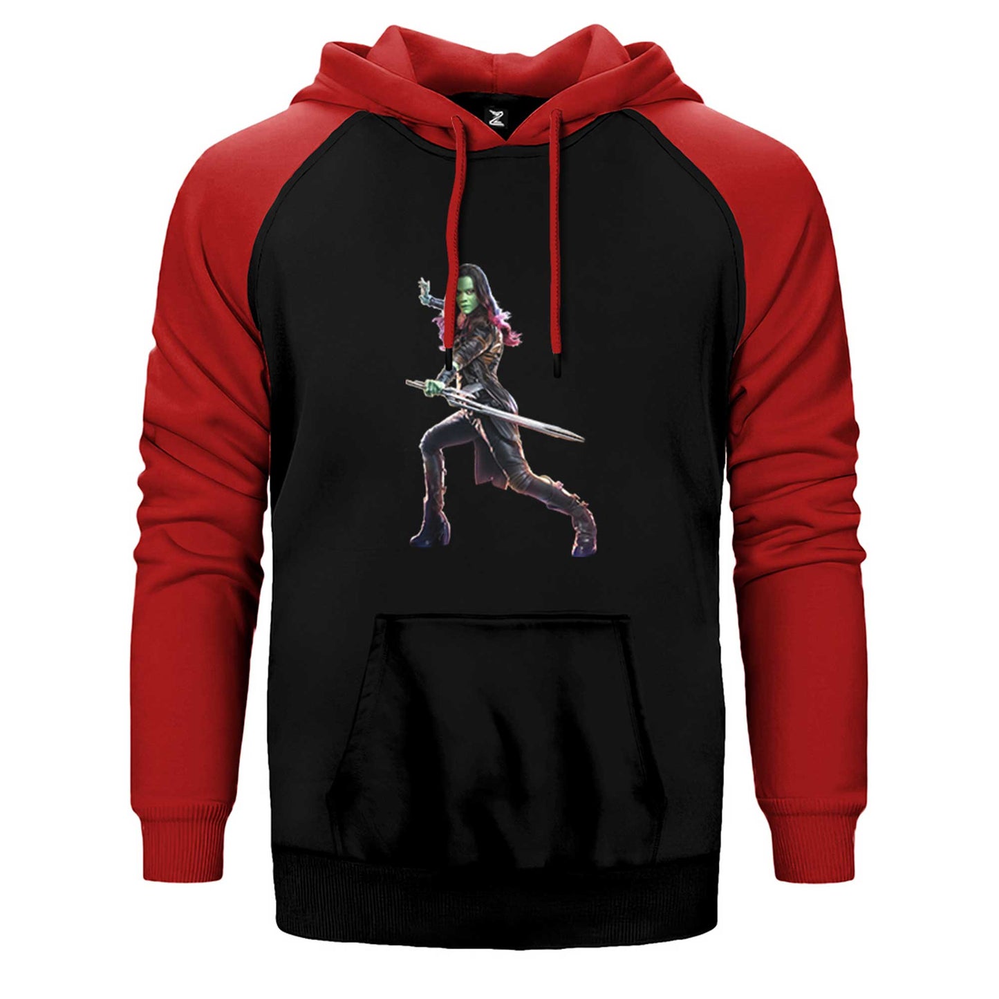 Galaksinin Koruyucuları Gamora Çift Renk Reglan Kol Sweatshirt / Hoodie