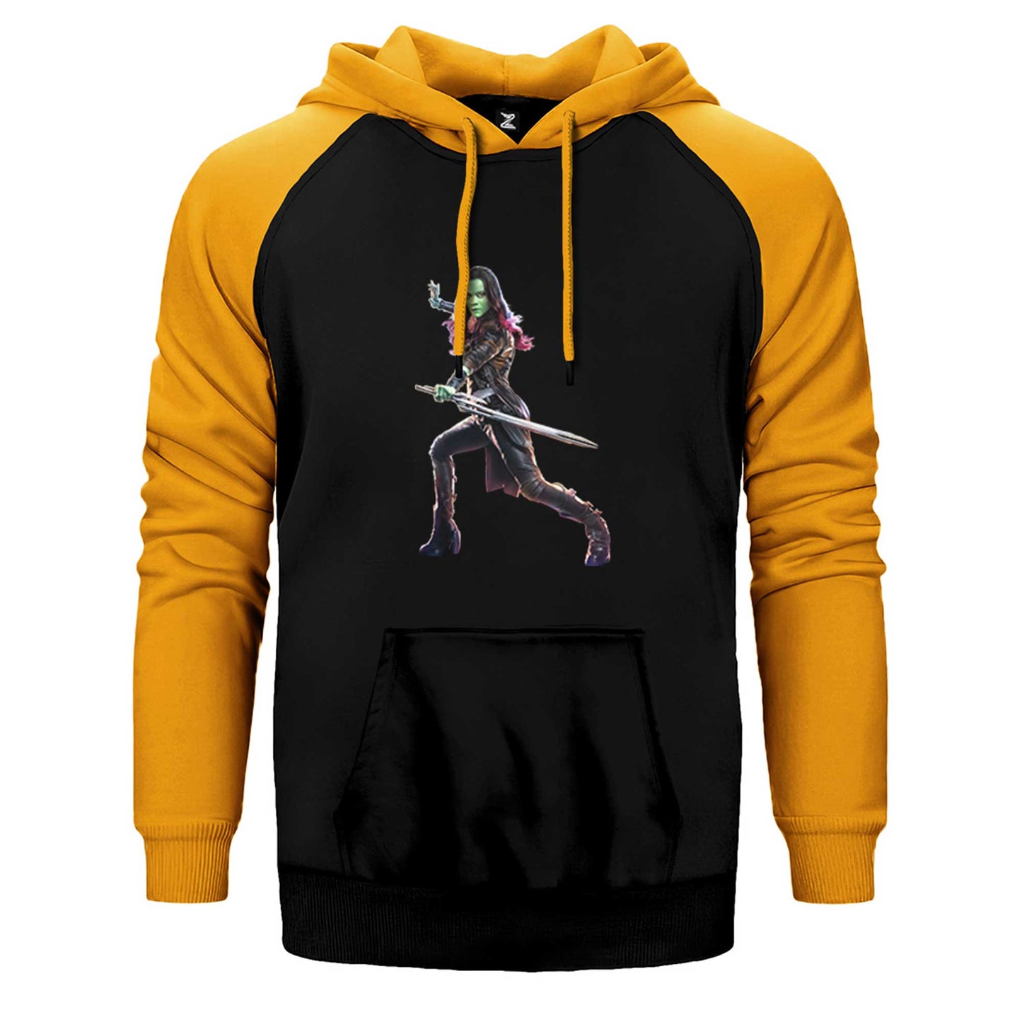 Galaksinin Koruyucuları Gamora Çift Renk Reglan Kol Sweatshirt / Hoodie