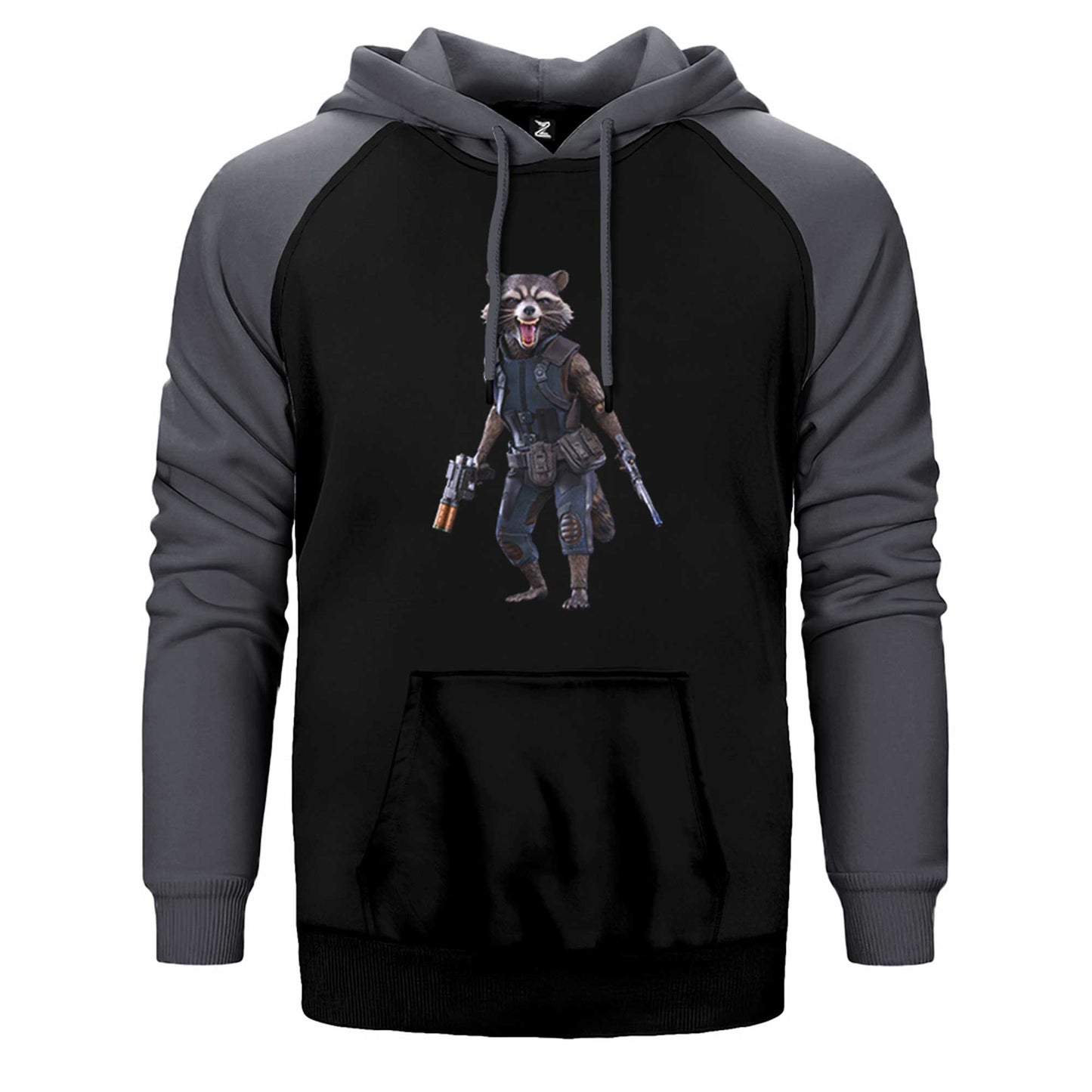 Galaksinin Koruyucuları Roket Rakun Çift Renk Reglan Kol Sweatshirt / Hoodie