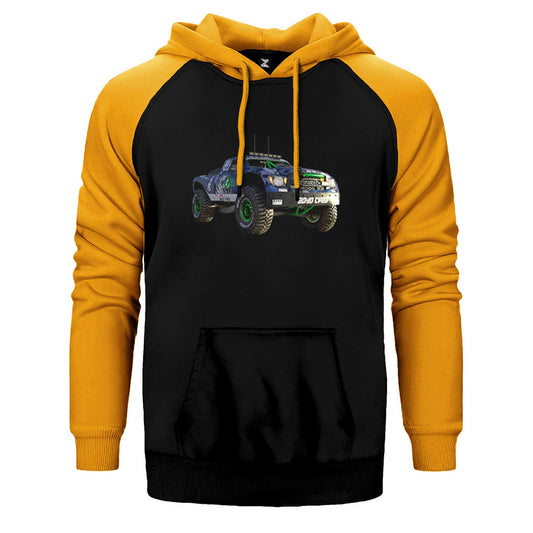 Off Road Yarış Arabası Çift Renk Reglan Kol Sweatshirt / Hoodie