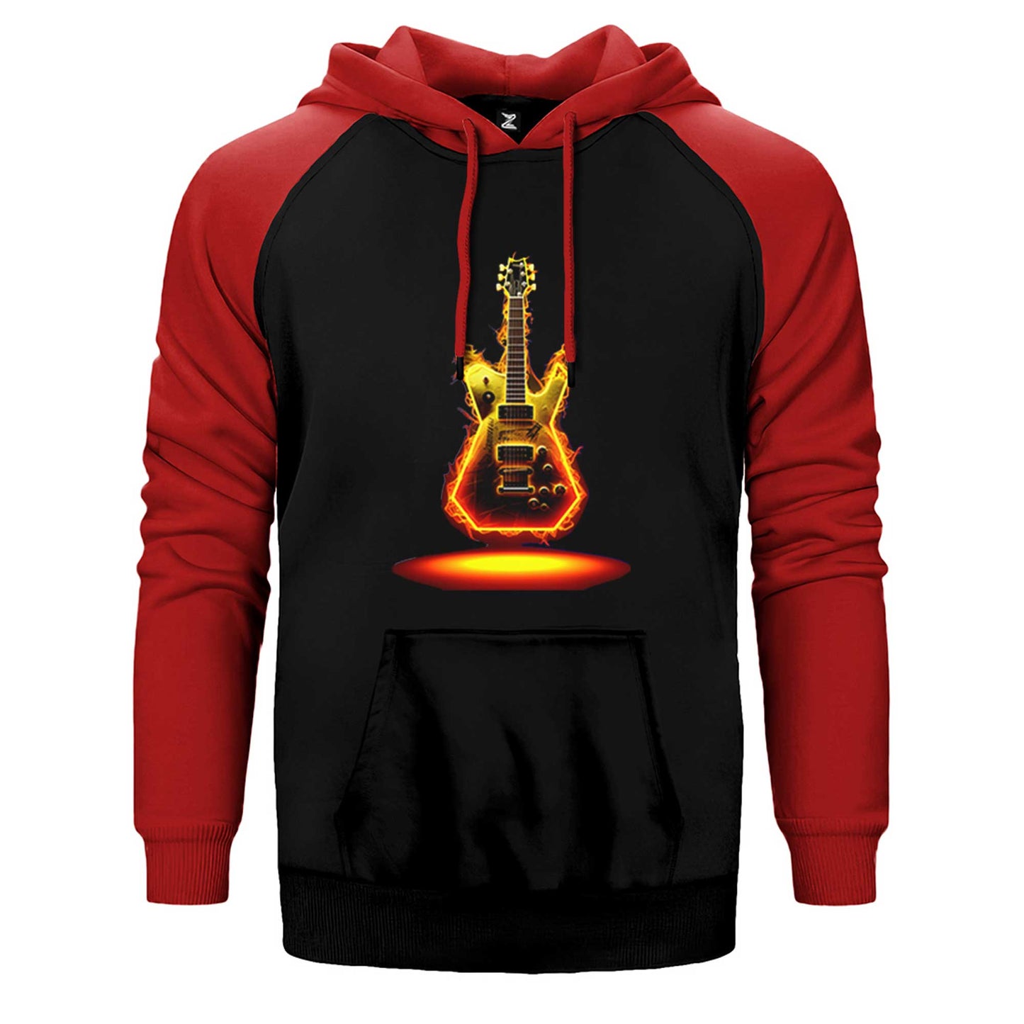 Electro Guitar Fire Çift Renk Reglan Kol Sweatshirt / Hoodie