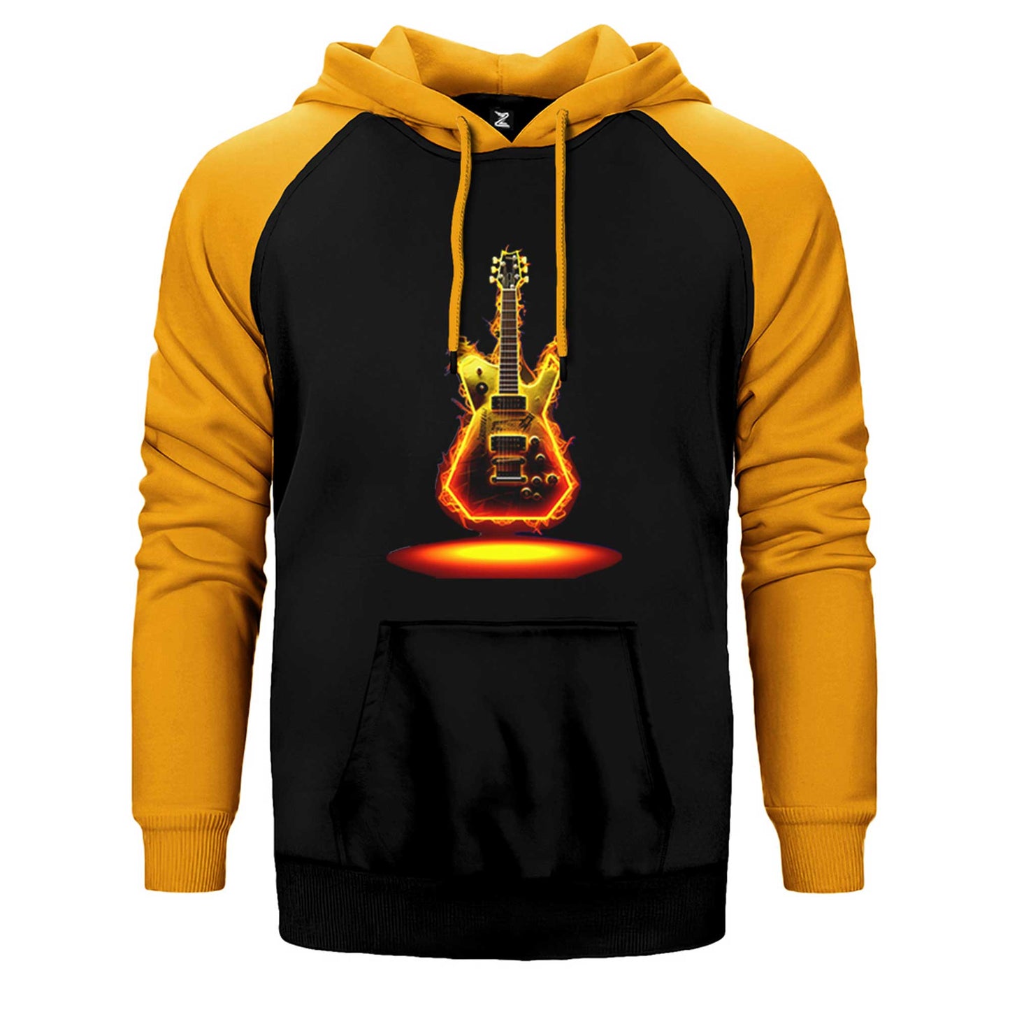 Electro Guitar Fire Çift Renk Reglan Kol Sweatshirt / Hoodie