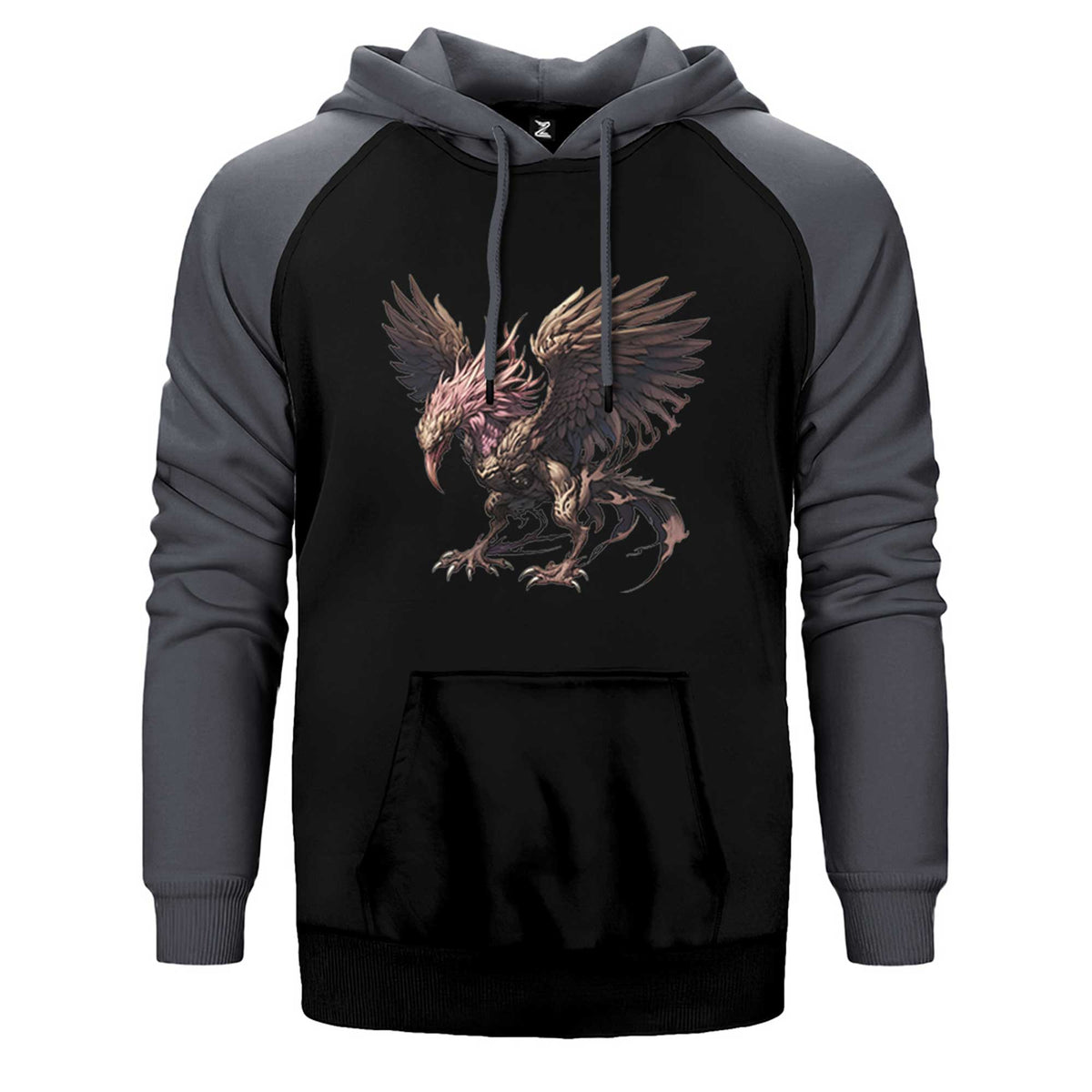 Phoenix Mythology Creature Çift Renk Reglan Kol Sweatshirt / Hoodie