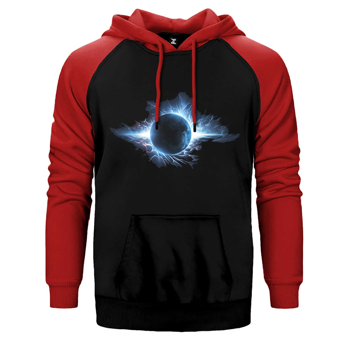 Planet Charged With Blue Energy Çift Renk Reglan Kol Sweatshirt / Hoodie
