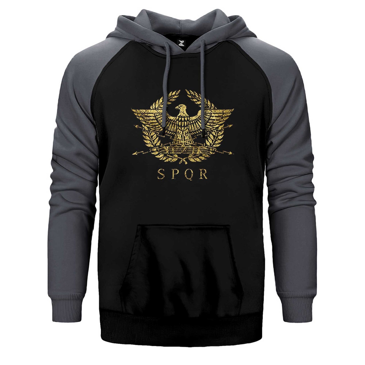 Roman Empire Emblem Çift Renk Reglan Kol Sweatshirt / Hoodie