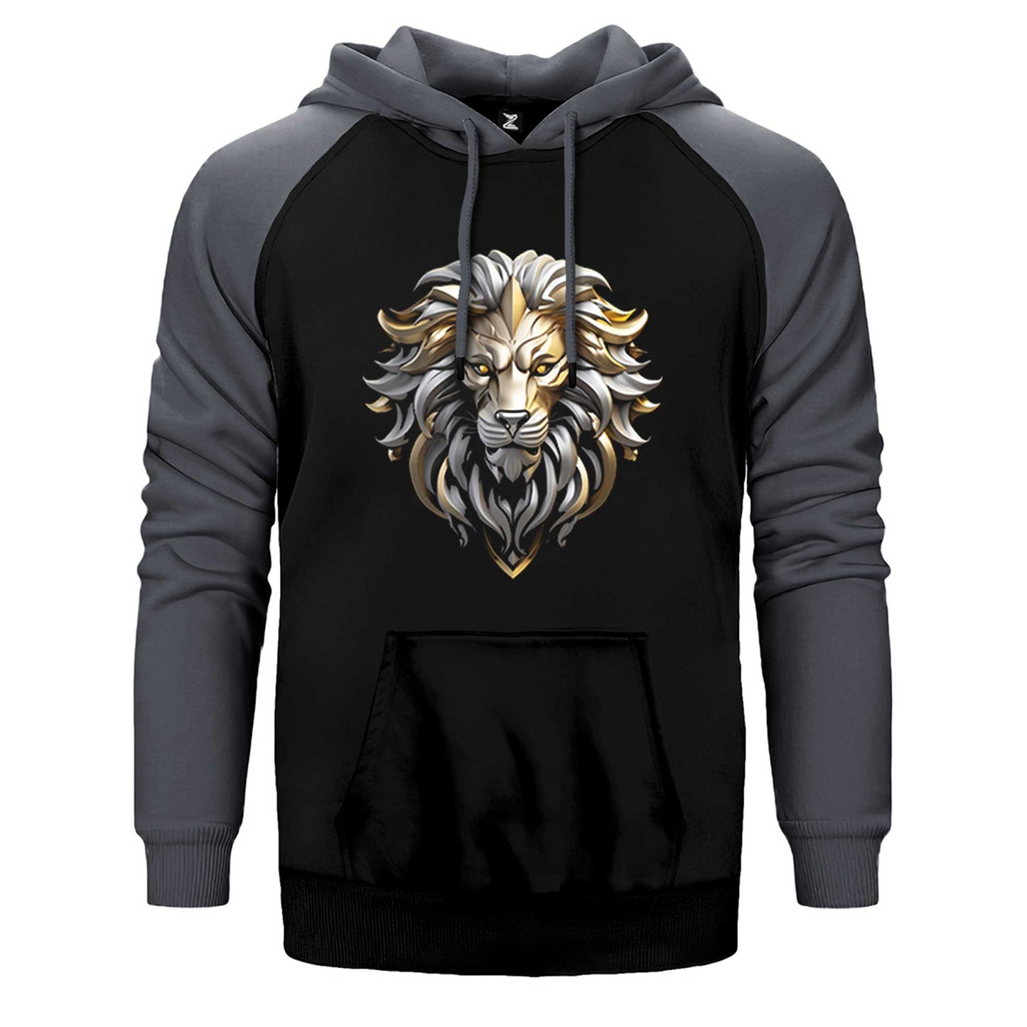 Silver and Gold Lion Çift Renk Reglan Kol Sweatshirt / Hoodie