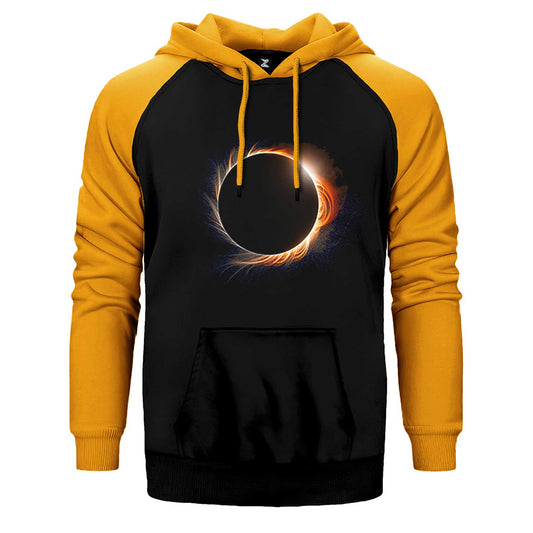 Solar Eclipse Çift Renk Reglan Kol Sweatshirt / Hoodie