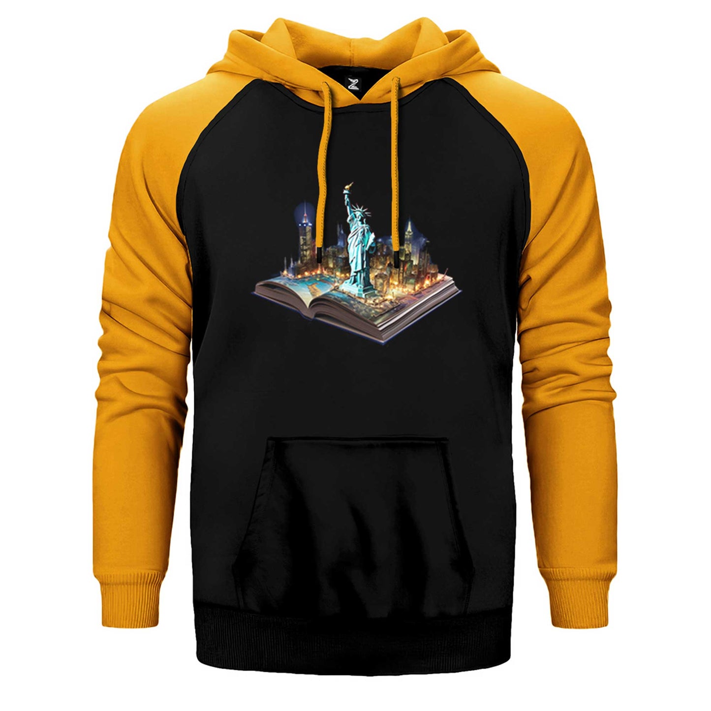 Usa View Book Çift Renk Reglan Kol Sweatshirt / Hoodie