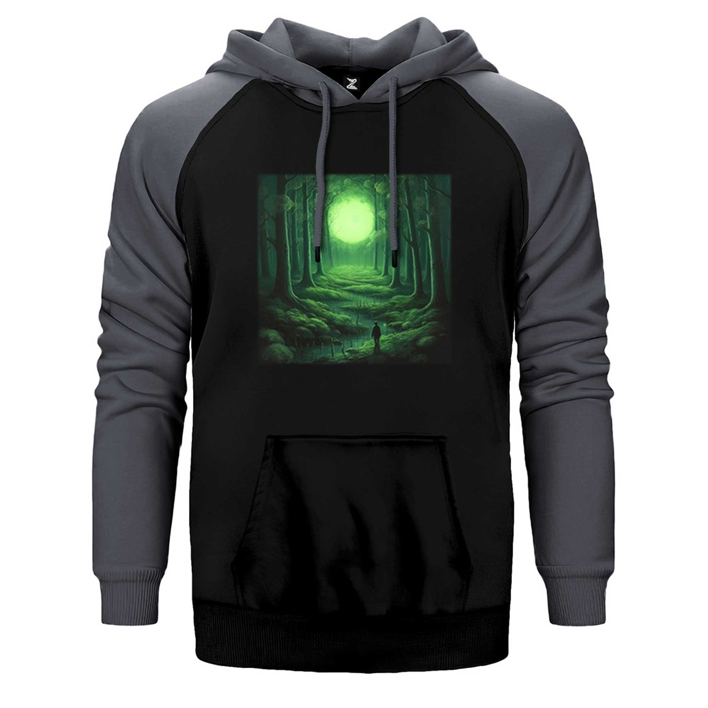 Green Forest Çift Renk Reglan Kol Sweatshirt / Hoodie