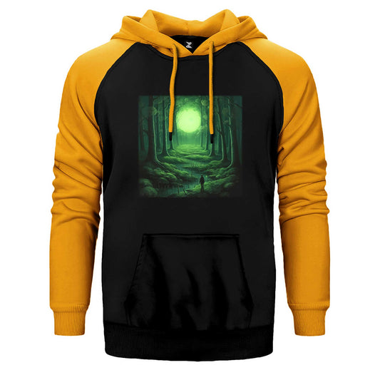 Green Forest Çift Renk Reglan Kol Sweatshirt / Hoodie