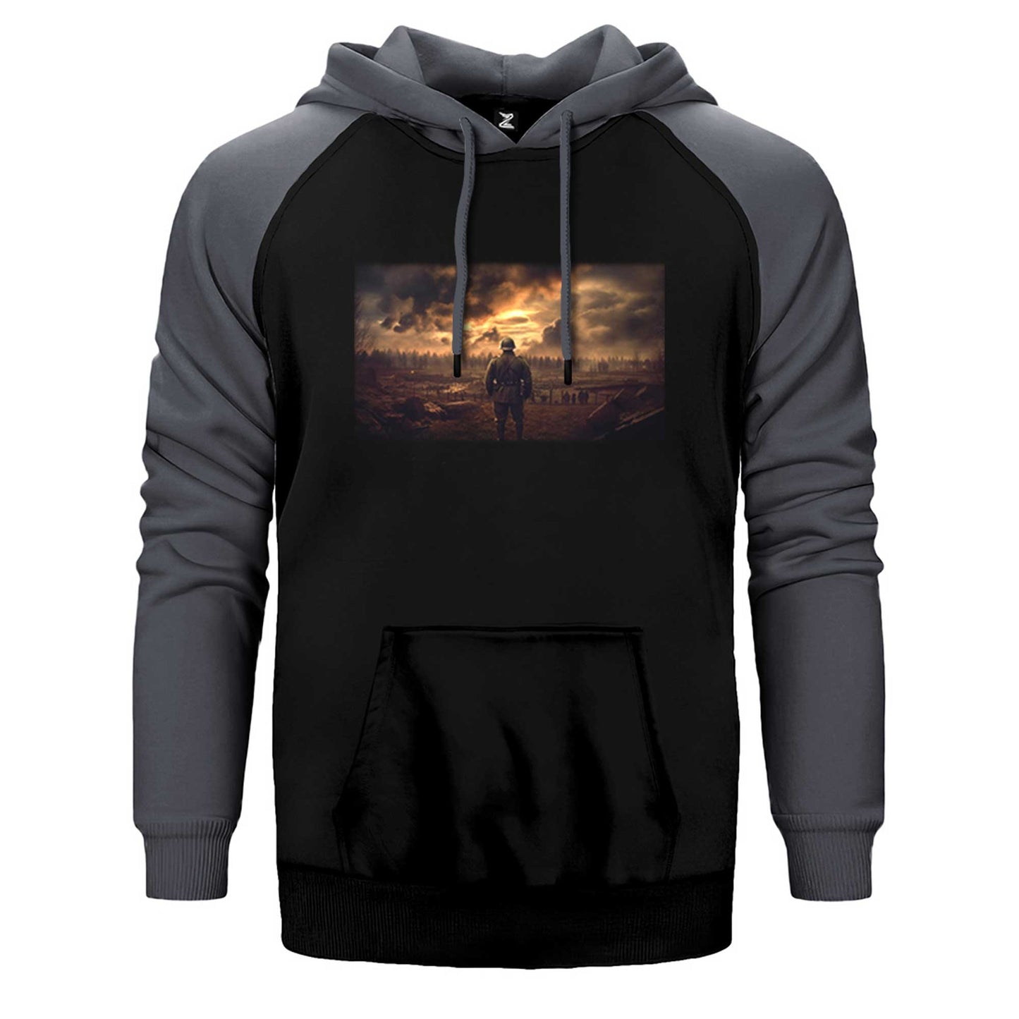 II. World War Soldier Çift Renk Reglan Kol Sweatshirt / Hoodie