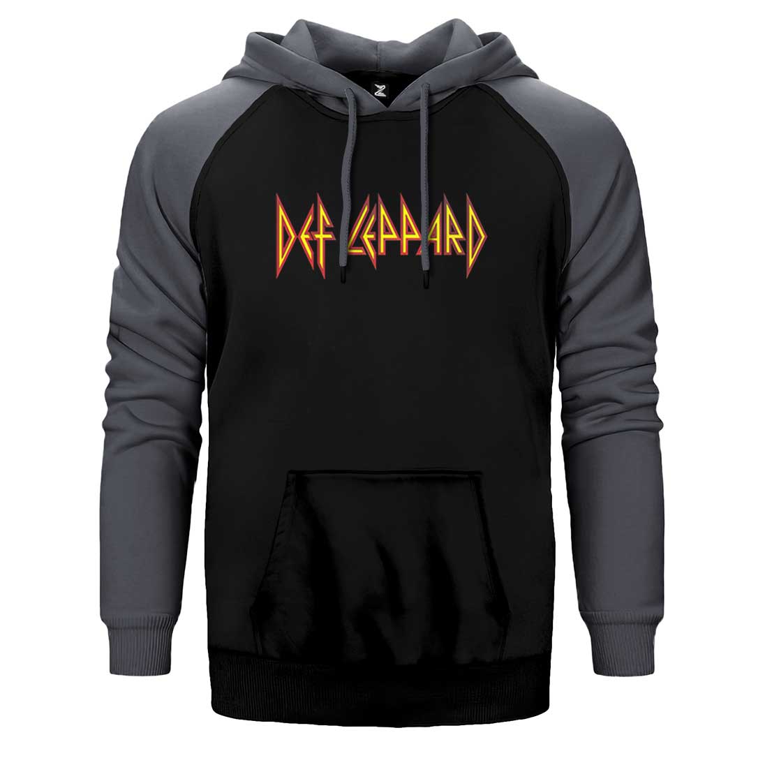 Def Leppard Logo Çift Renk Reglan Kol Sweatshirt / Hoodie