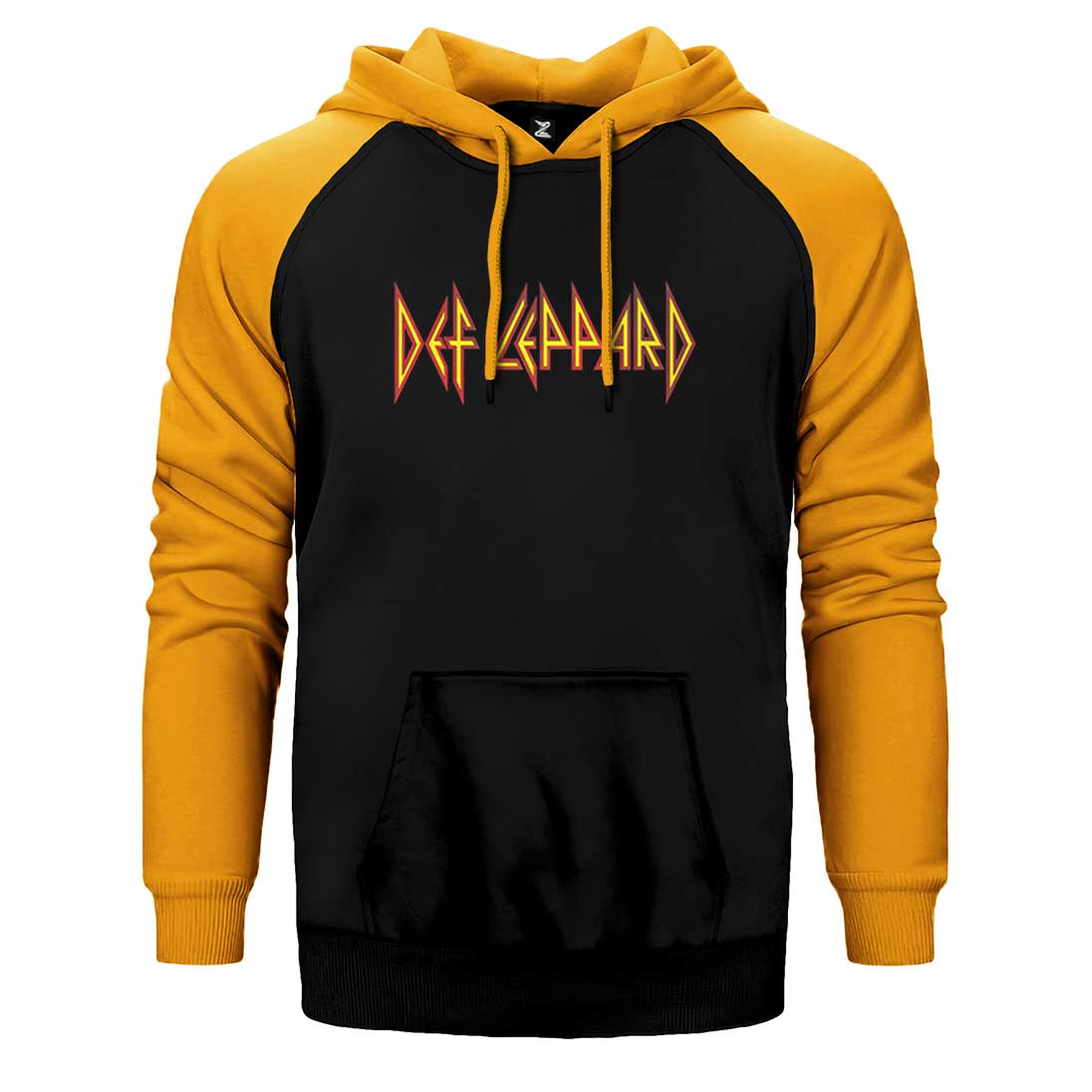 Def Leppard Logo Çift Renk Reglan Kol Sweatshirt / Hoodie