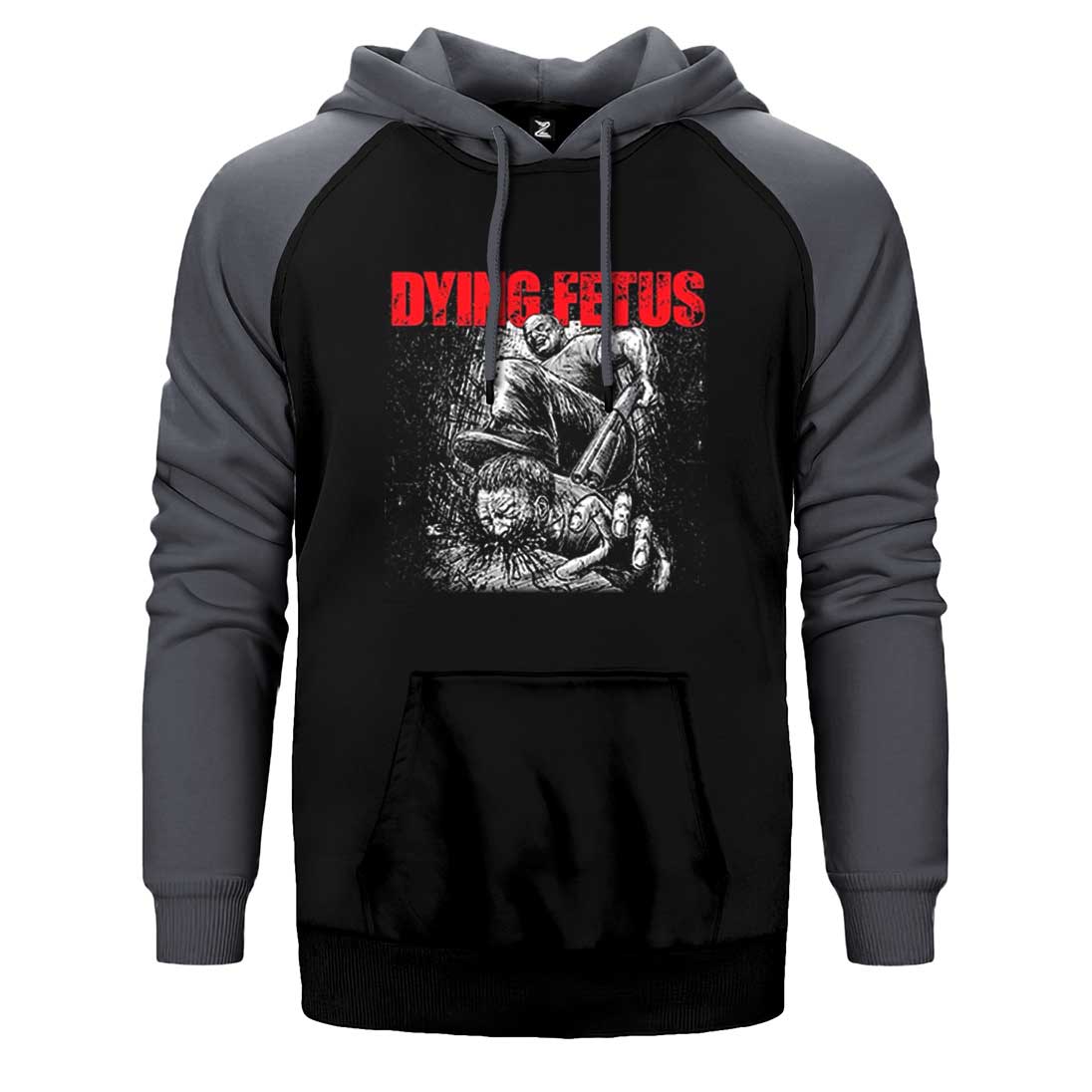 Dying Fetus Descend into Depravity Çift Renk Reglan Kol Sweatshirt / Hoodie