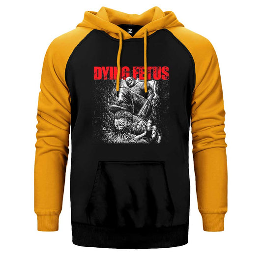 Dying Fetus Descend into Depravity Çift Renk Reglan Kol Sweatshirt / Hoodie