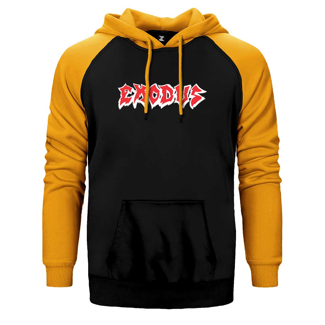 Exodus Logo Çift Renk Reglan Kol Sweatshirt / Hoodie