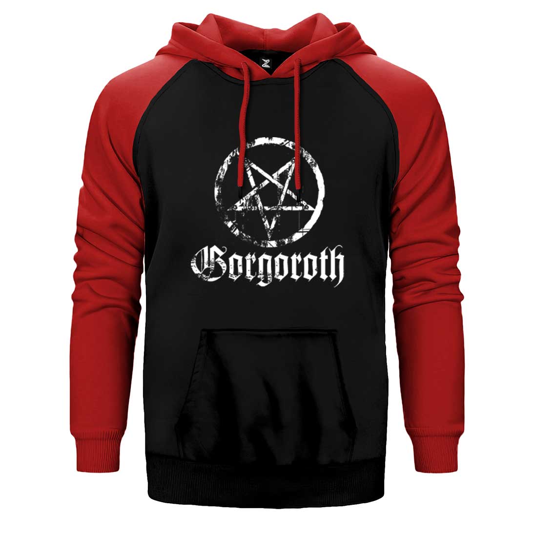 Gorgoroth Pentagram Çift Renk Reglan Kol Sweatshirt / Hoodie