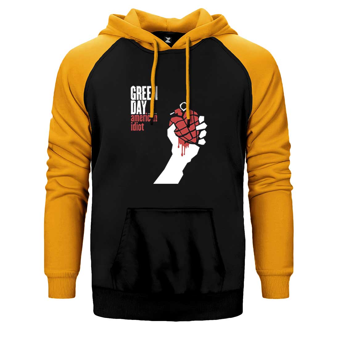 Green Day American Idiot Çift Renk Reglan Kol Sweatshirt / Hoodie