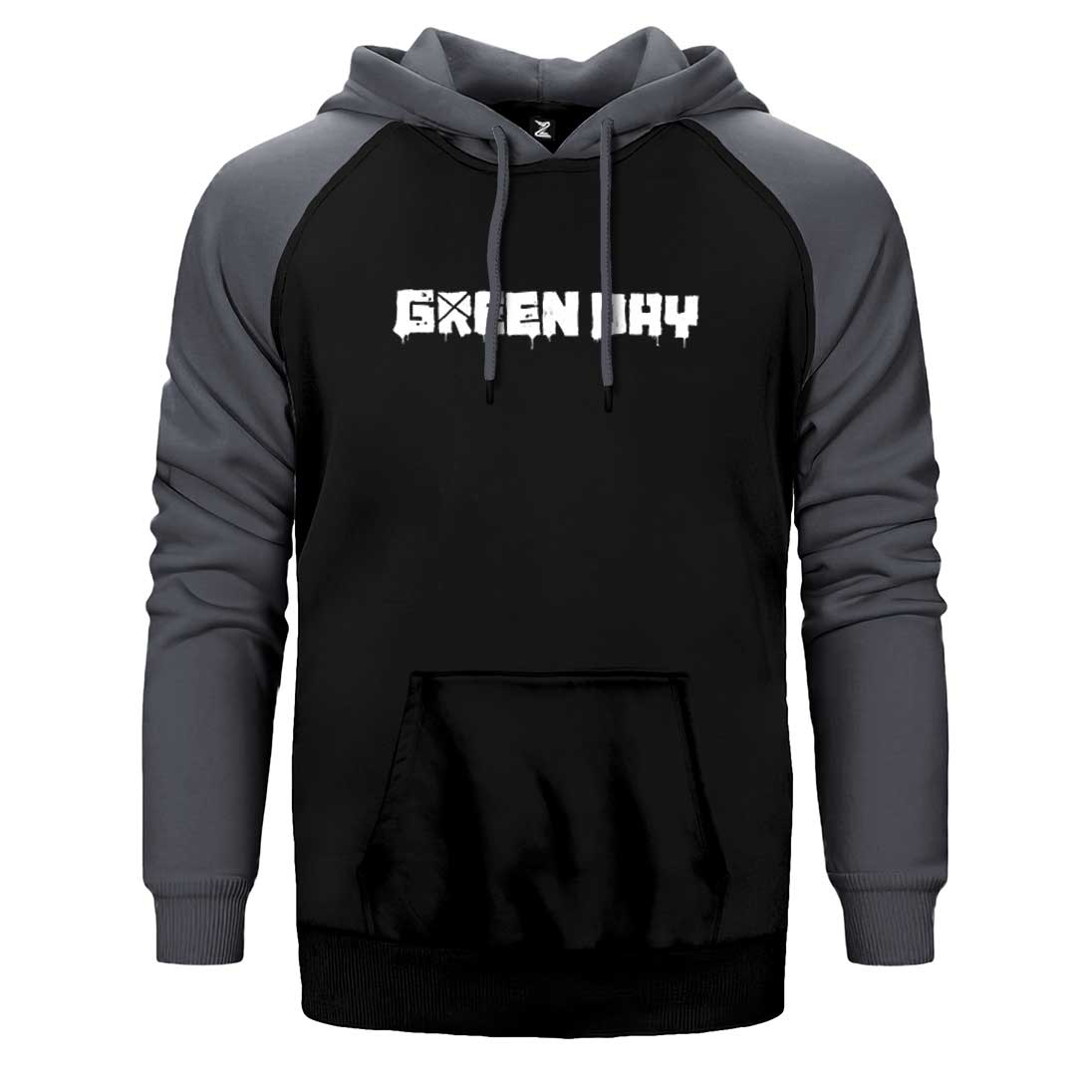 Green Day Text Çift Renk Reglan Kol Sweatshirt / Hoodie