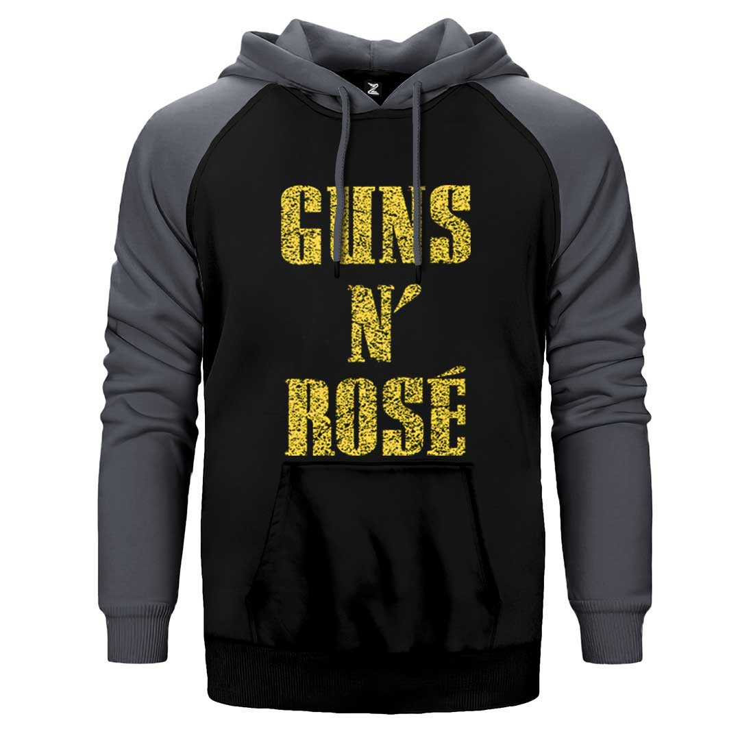 Guns N Rose Text Yellow Çift Renk Reglan Kol Sweatshirt / Hoodie