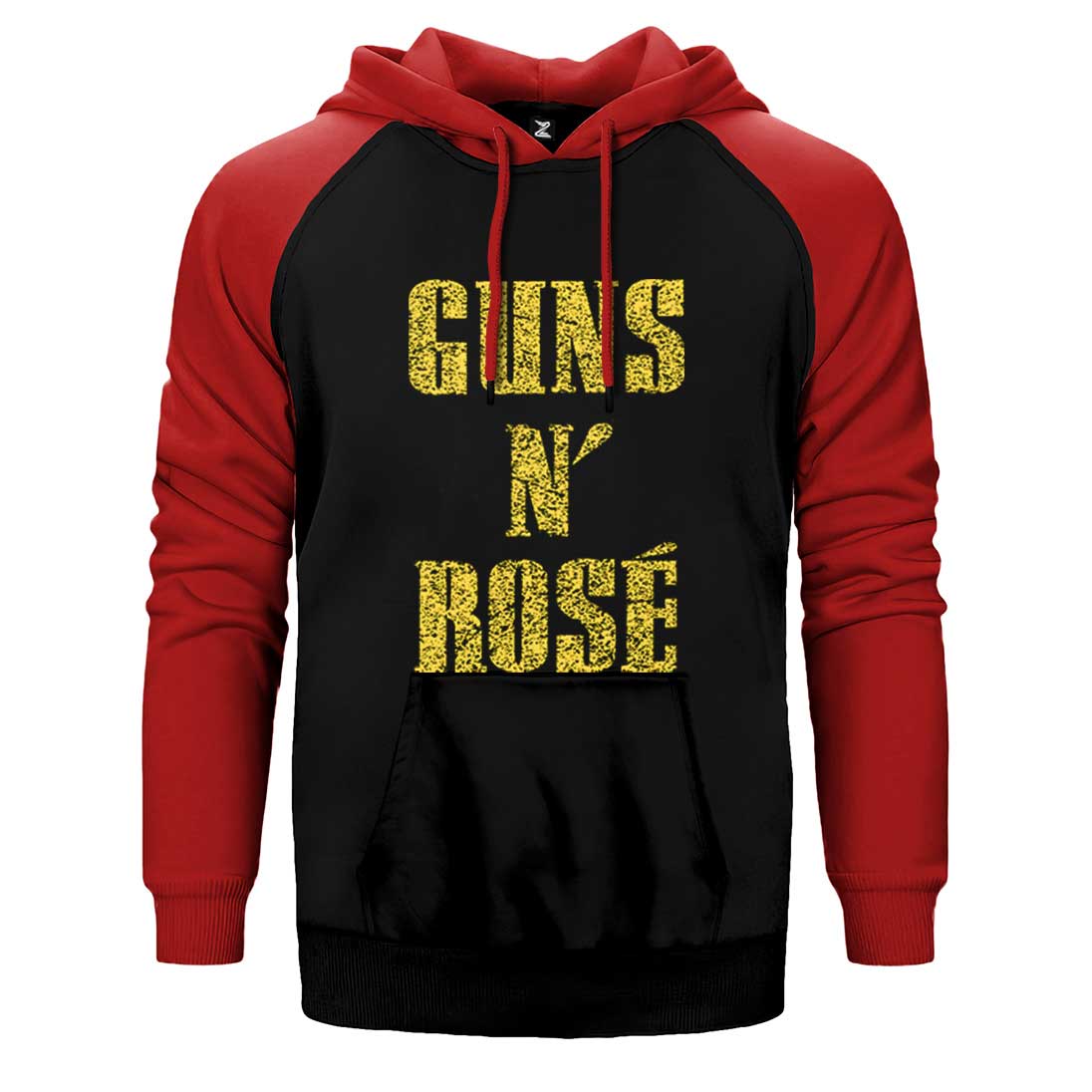 Guns N Rose Text Yellow Çift Renk Reglan Kol Sweatshirt / Hoodie