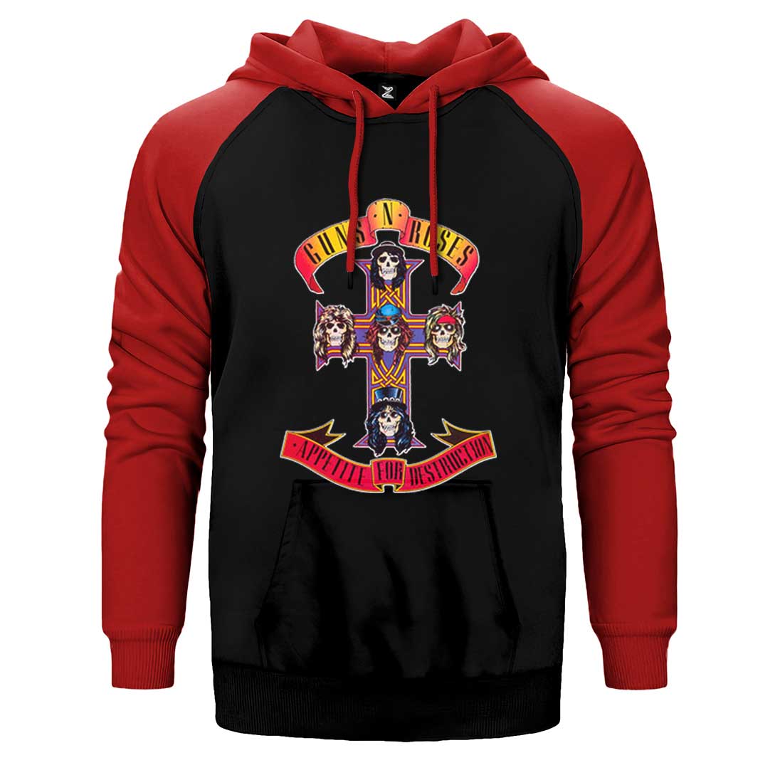 Guns N Roses Appetite for Destruction Çift Renk Reglan Kol Sweatshirt / Hoodie