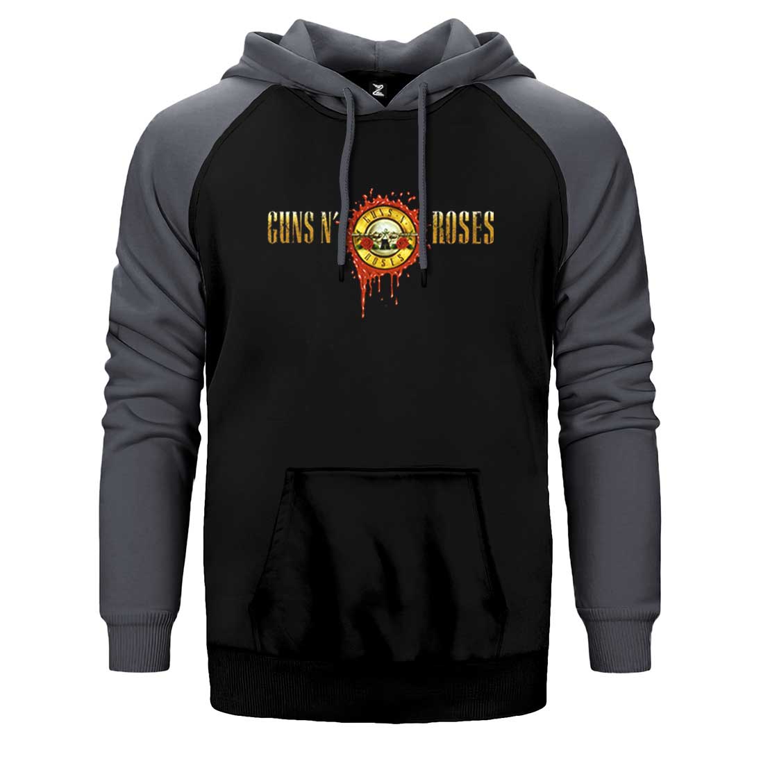 Guns N Roses Drops Logo Çift Renk Reglan Kol Sweatshirt / Hoodie
