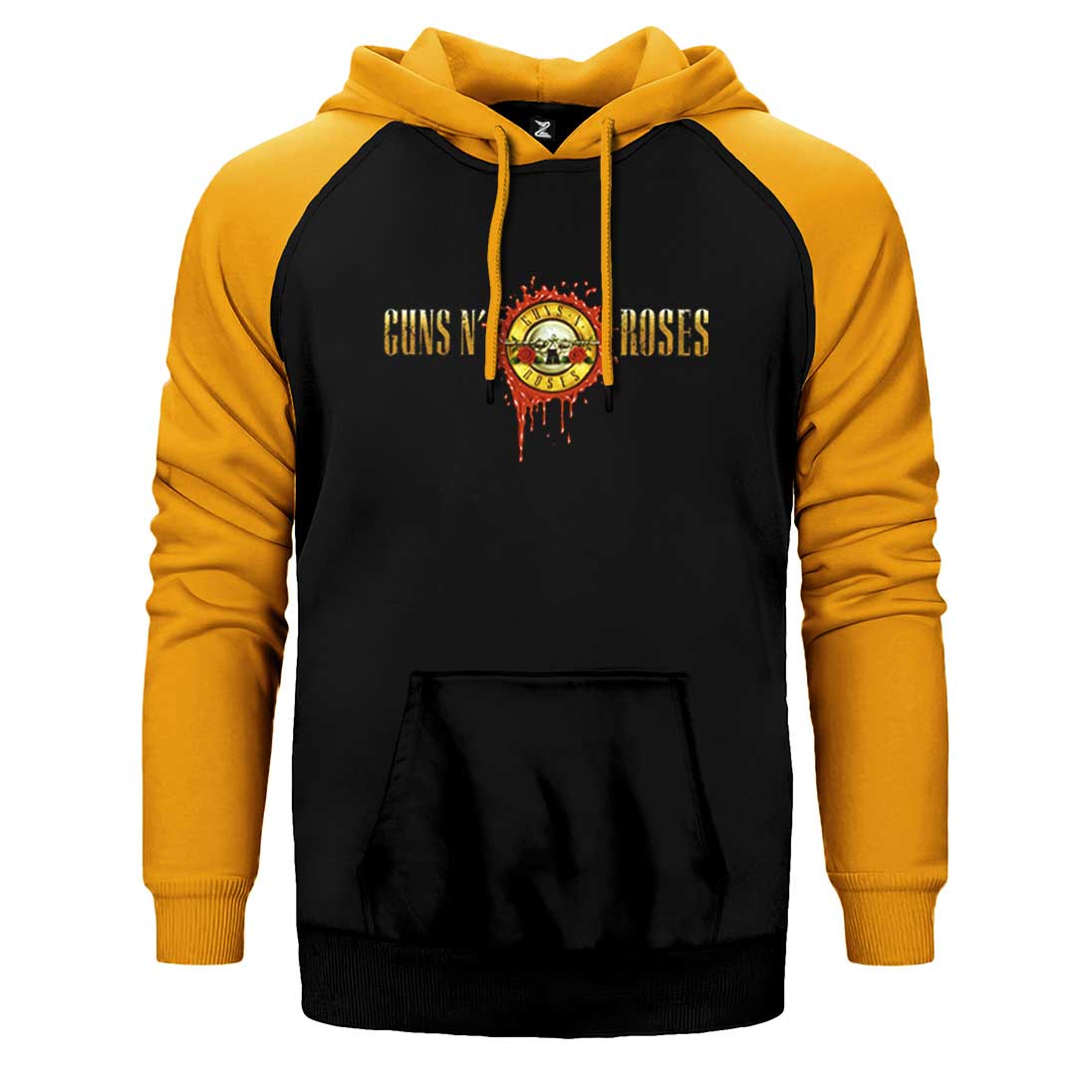 Guns N Roses Drops Logo Çift Renk Reglan Kol Sweatshirt / Hoodie