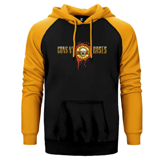 Guns N Roses Drops Logo Çift Renk Reglan Kol Sweatshirt / Hoodie