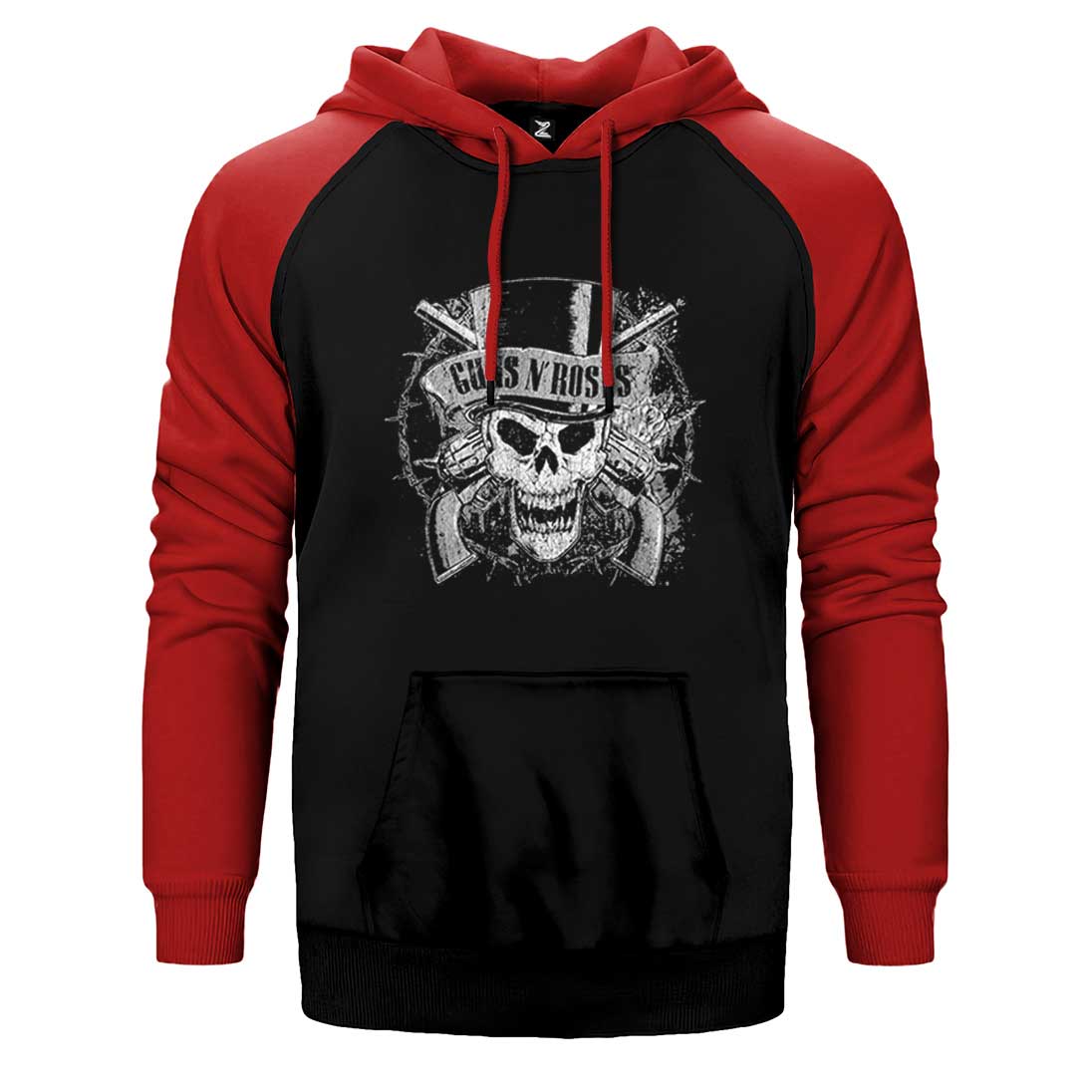 Guns N Roses Vintage Dameged Çift Renk Reglan Kol Sweatshirt / Hoodie