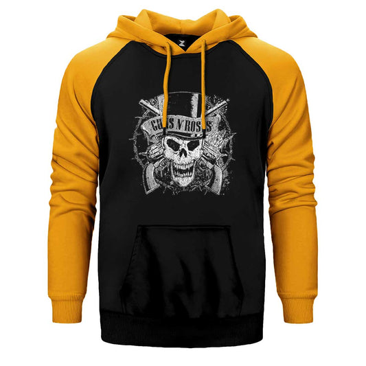 Guns N Roses Vintage Dameged Çift Renk Reglan Kol Sweatshirt / Hoodie