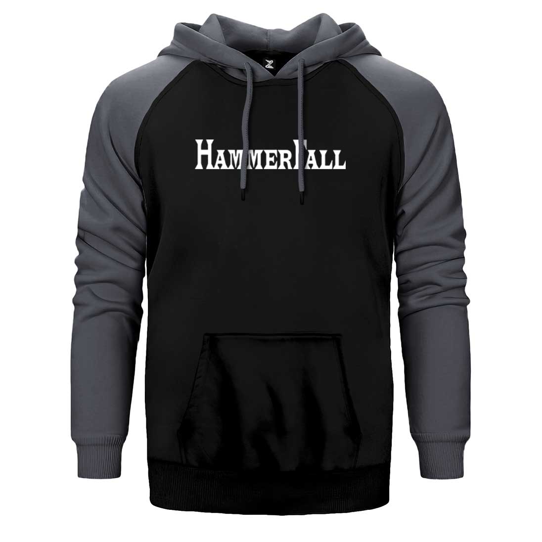 Hammerfall Logo Çift Renk Reglan Kol Sweatshirt / Hoodie