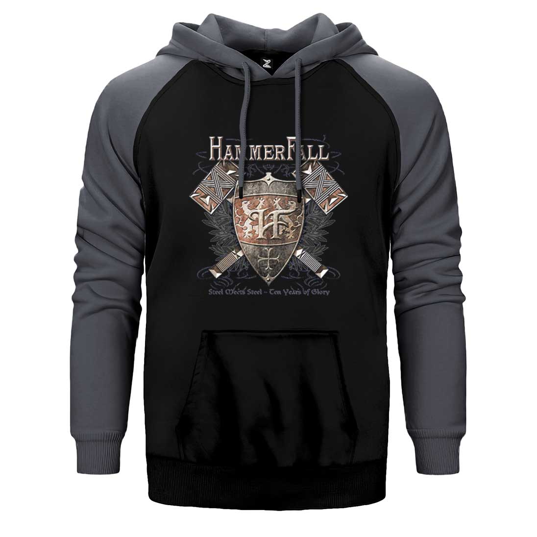 Hammerfall Steel Meets Steel Çift Renk Reglan Kol Sweatshirt / Hoodie