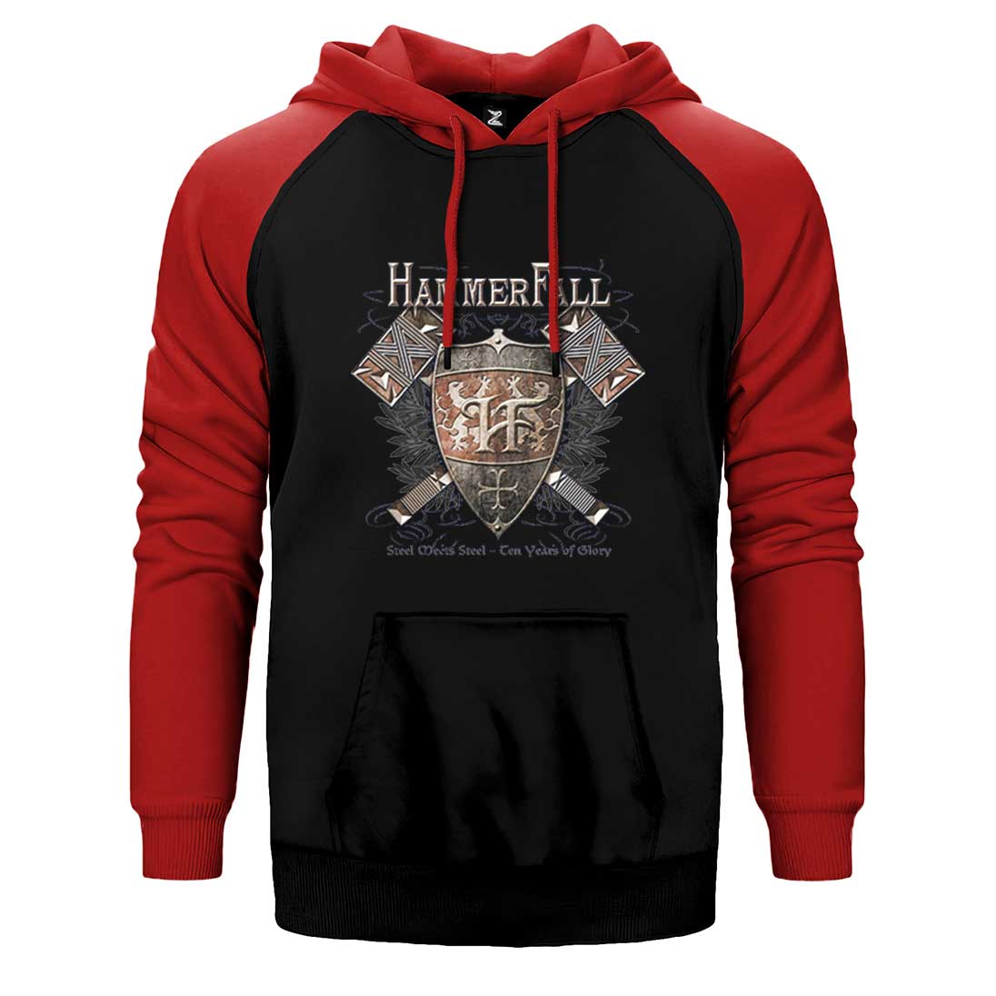 Hammerfall Steel Meets Steel Çift Renk Reglan Kol Sweatshirt / Hoodie