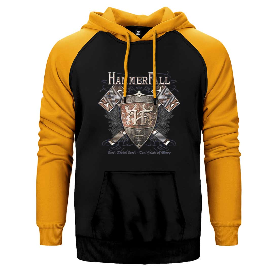 Hammerfall Steel Meets Steel Çift Renk Reglan Kol Sweatshirt / Hoodie