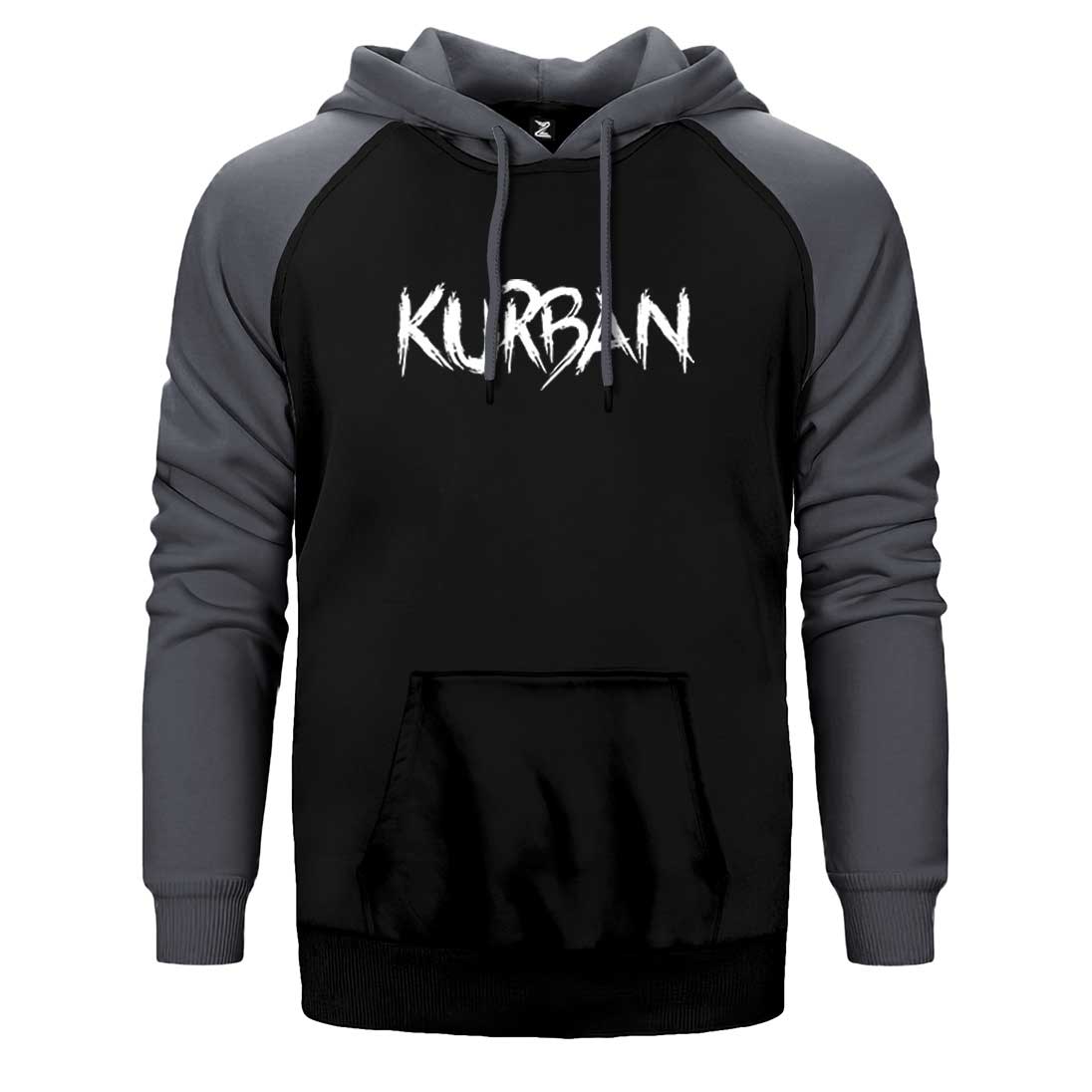 Kurban Text Çift Renk Reglan Kol Sweatshirt / Hoodie